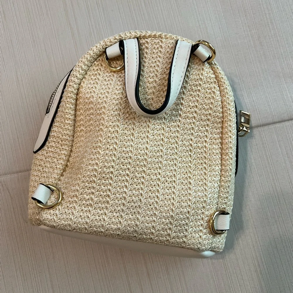Raffia knit mini convertible backpack purse NWOT